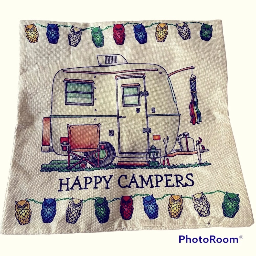 Happy Camper Pillow Case NEW